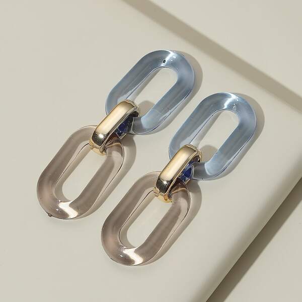 

Clear Chain Drop Earrings, Multicolor