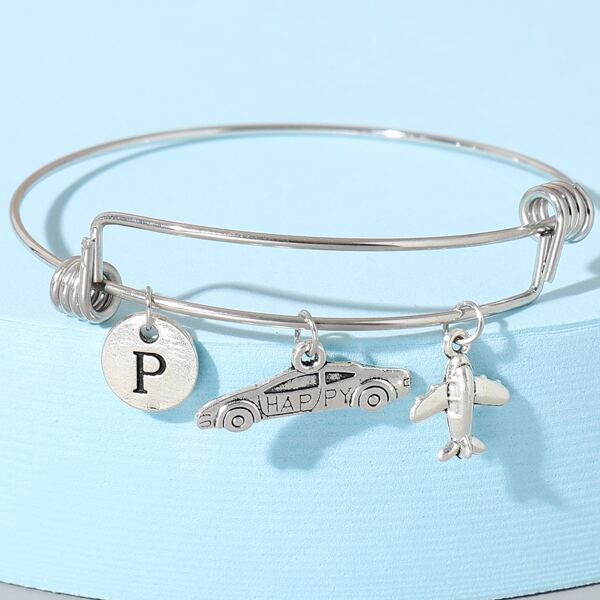 

Car & Plane Charm Bracelet, Silver