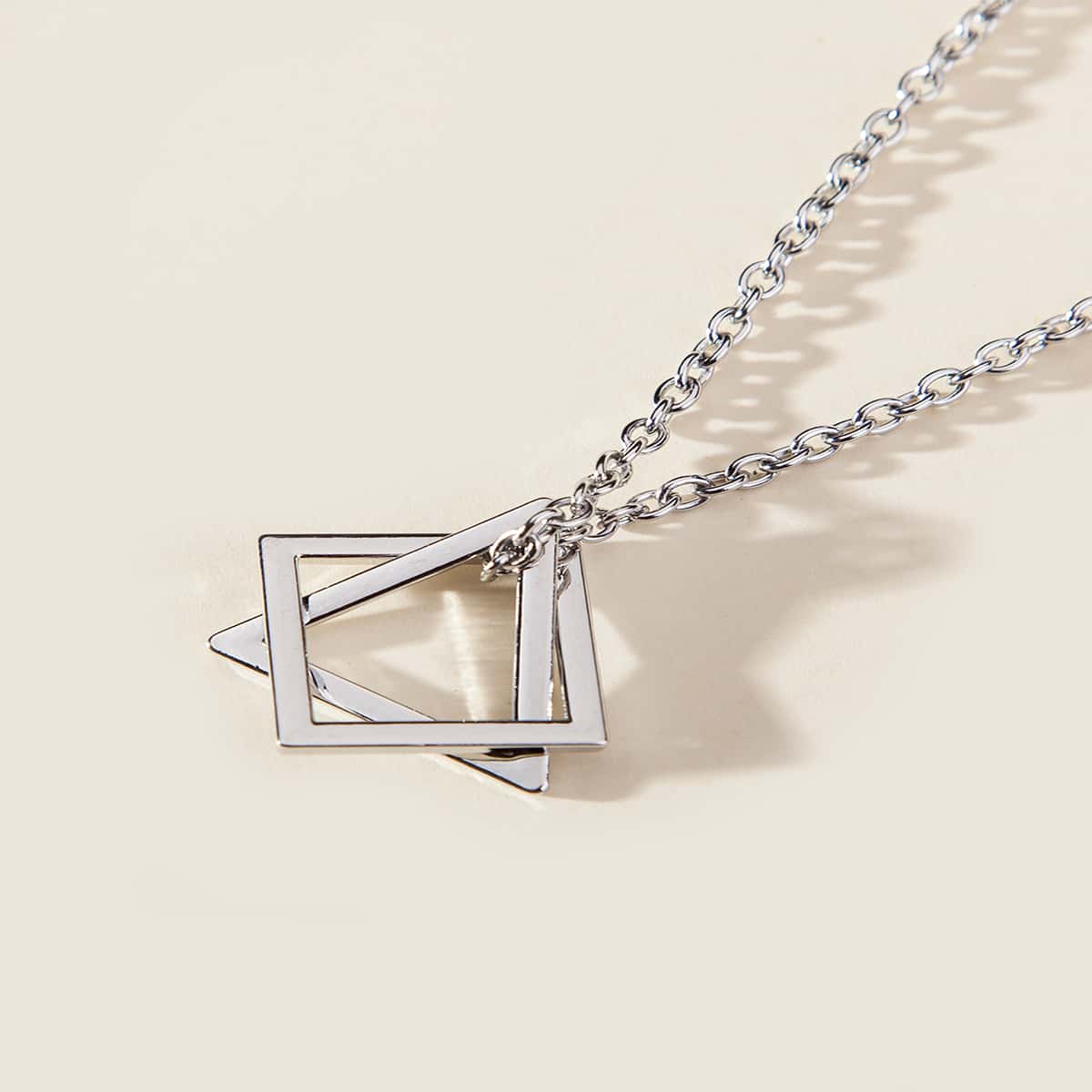 

Geo Pendant Necklace, Silver