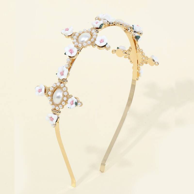 

Flower Decor Hair Hoop, Gold