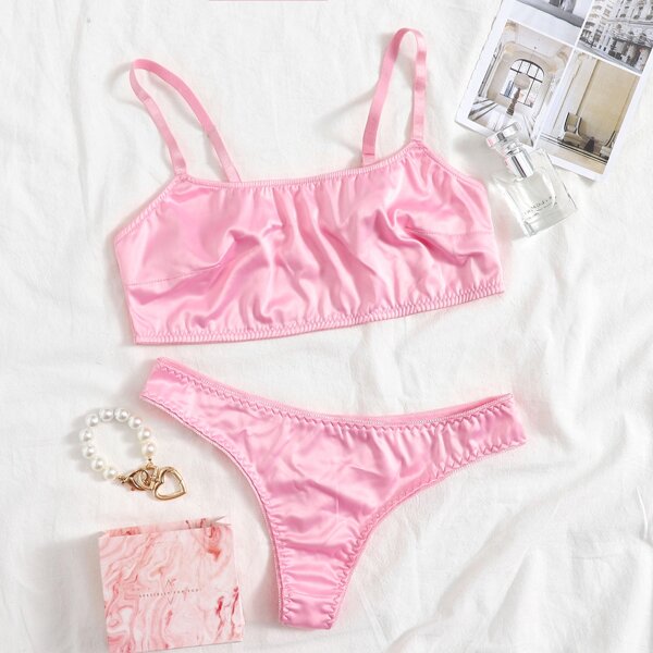 

Satin Lingerie Set, Pink