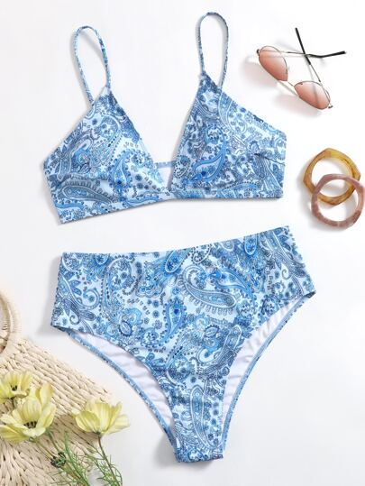 HAUT DE MAILLOT DE BAIN SURF FILLE TRIANGLE BLUR LILY 900 OLAIAN | Decathlon