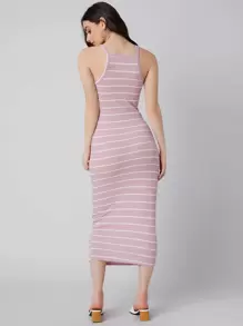 Mulvari Rib-knit Striped Bodycon Dress