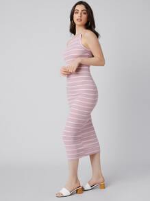 Mulvari Rib-knit Striped Bodycon Dress