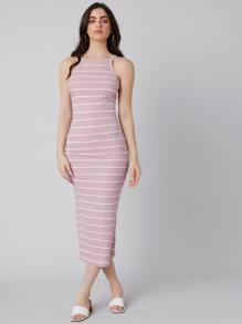 Mulvari Rib-knit Striped Bodycon Dress