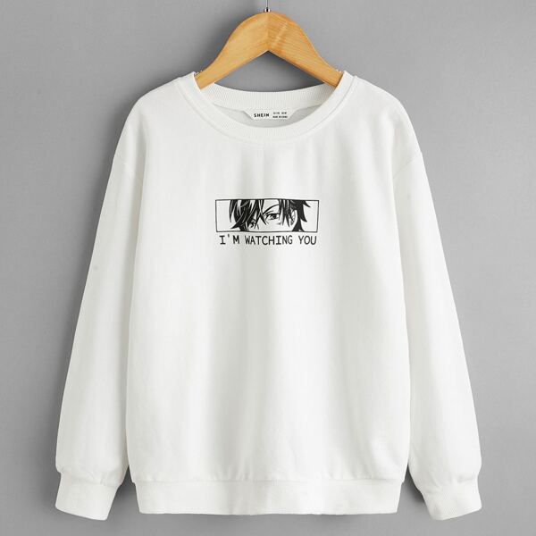 

Boys Figure & Letter Graphic Pullover, White