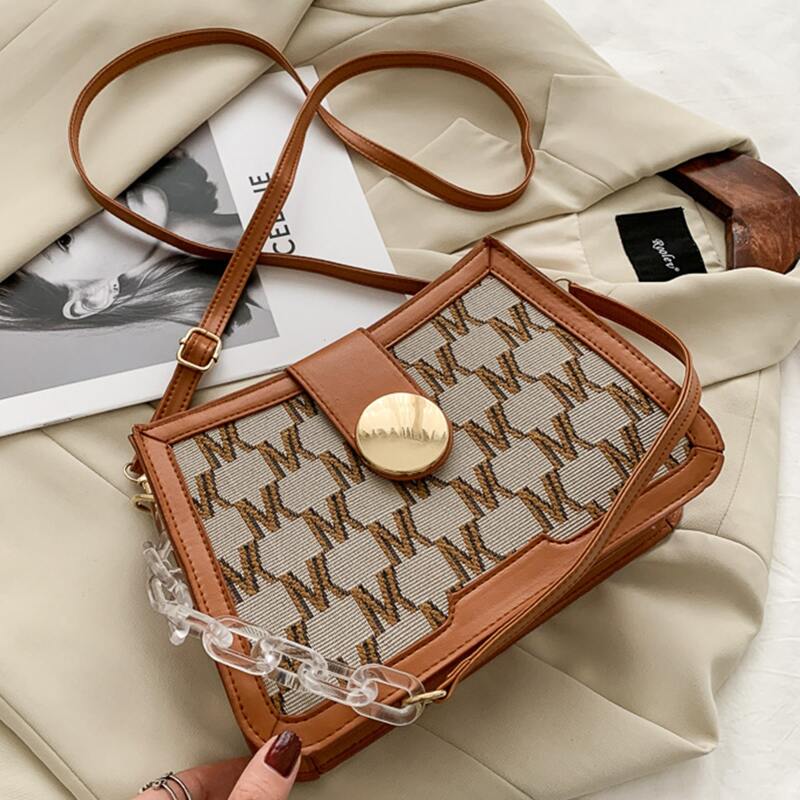 

Geometric Pattern Clear Chain Bag, Multicolor