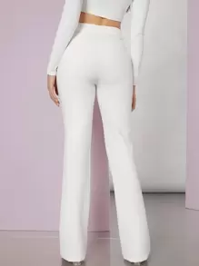 SHEIN BAE Seam Front Tailored Trousers - White - View 2