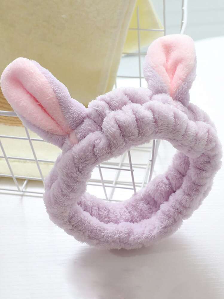 Ear Decor Bath Headband - Purple - View 1