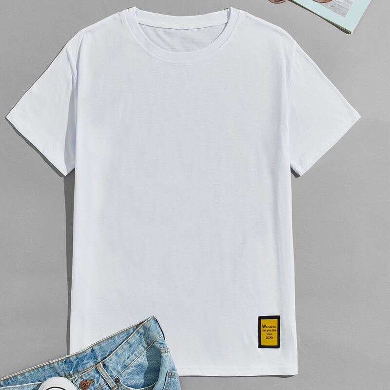 

Guys Patched Tee, White