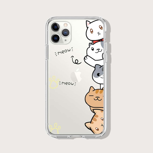 

Cartoon Cat Clear iPhone Case