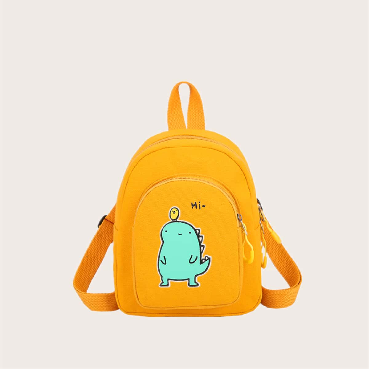Dinosaur Print Backpack, Yellow
