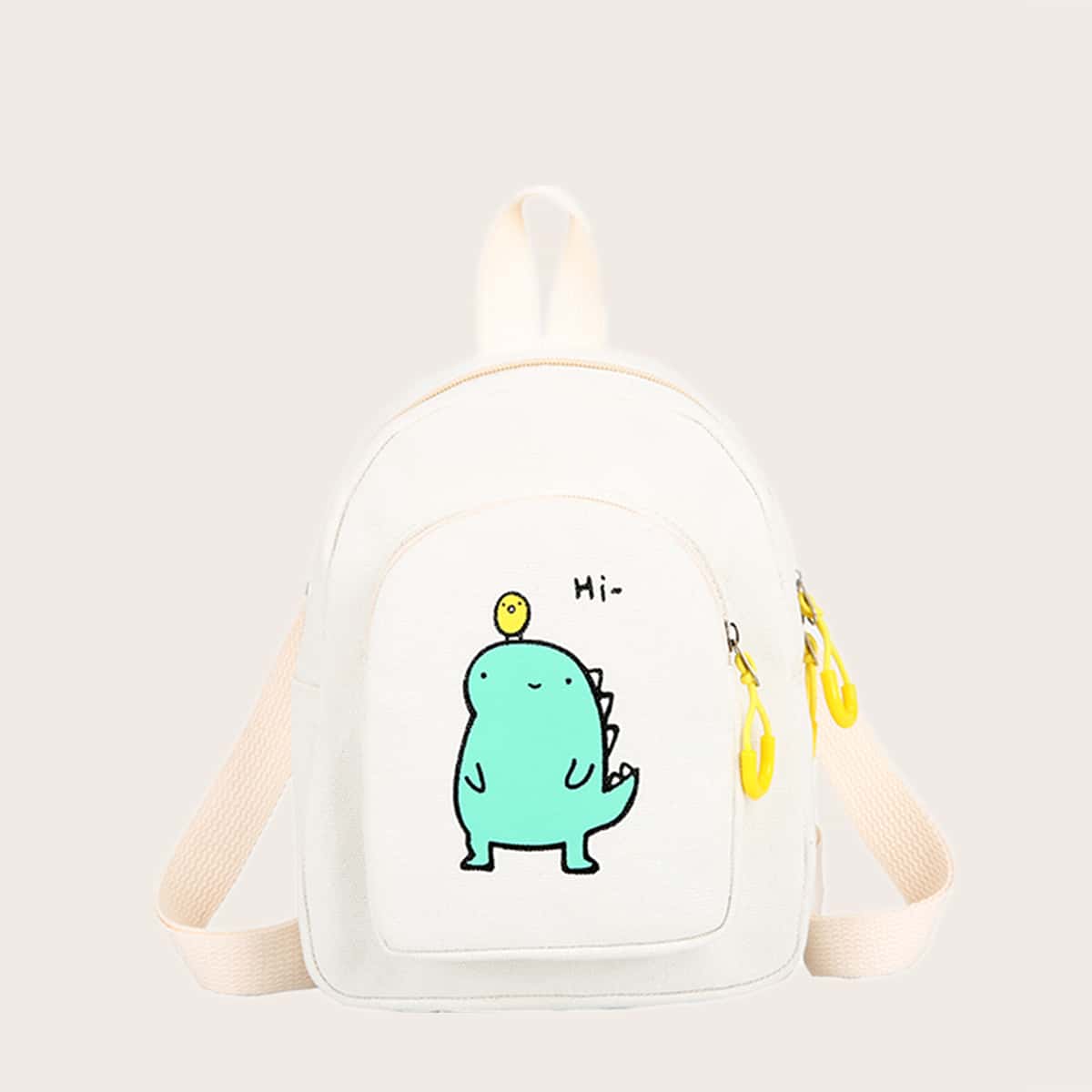 

Dinosaur Print Backpack, White