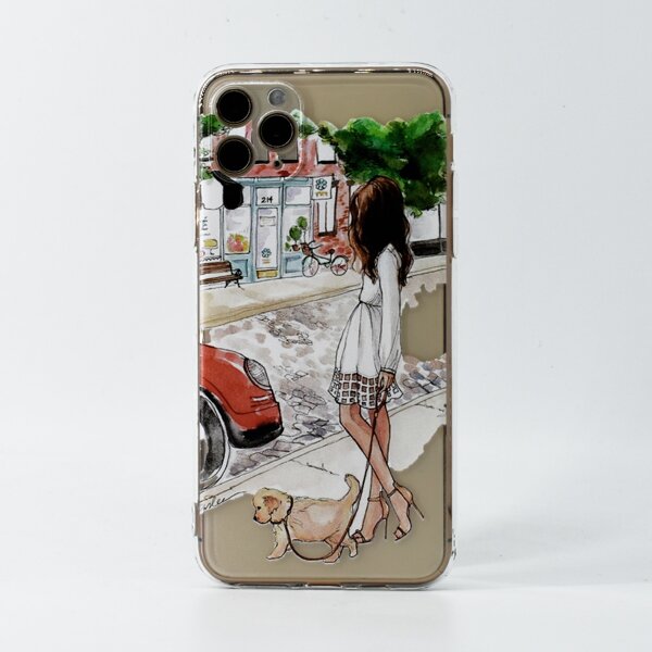 

Girl Print Clear iPhone Case, Multicolor