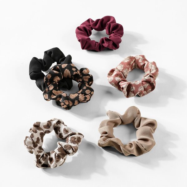 

6pcs Graphic Scrunchies, Multicolor