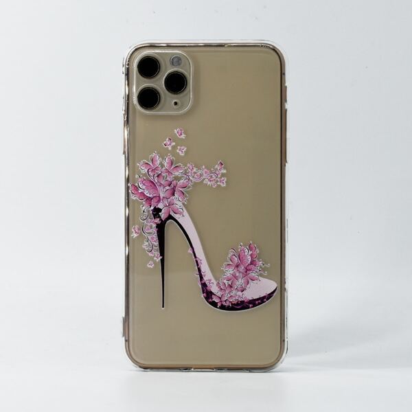 

High Heels Pattern Clear iPhone Case, Multicolor