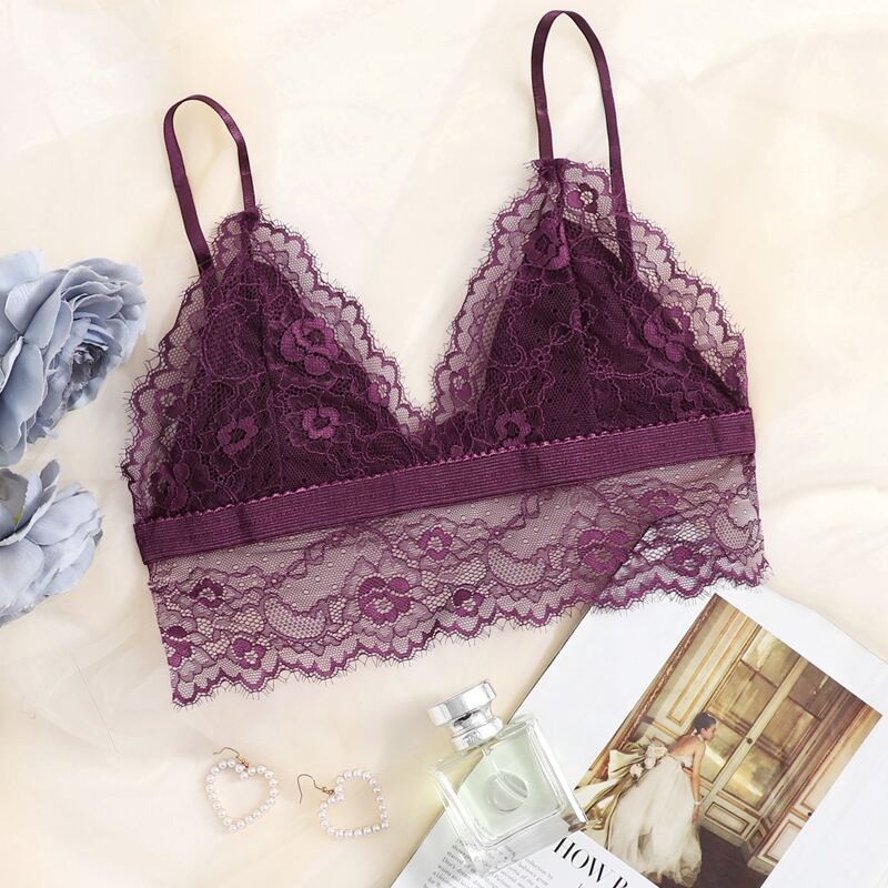 

Floral Lace Bralette, Purple