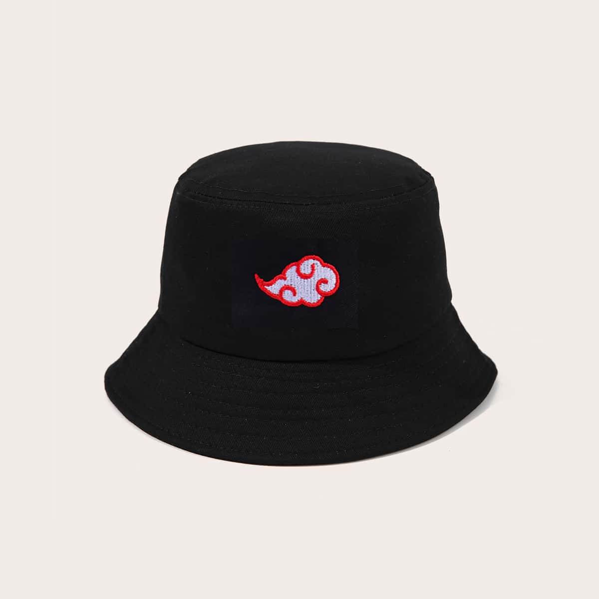 

Cloud Embroidery Bucket Hat, Black