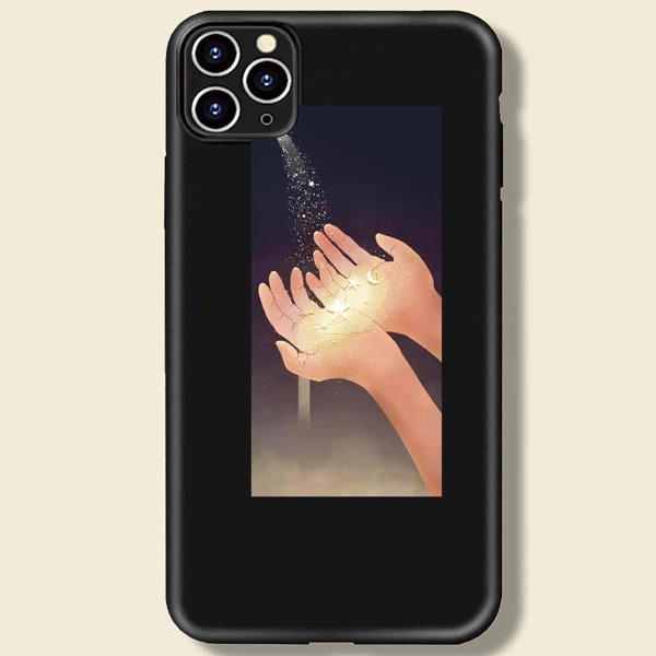 

Чехол для iPhone с узором луны и звезды, Чёрный