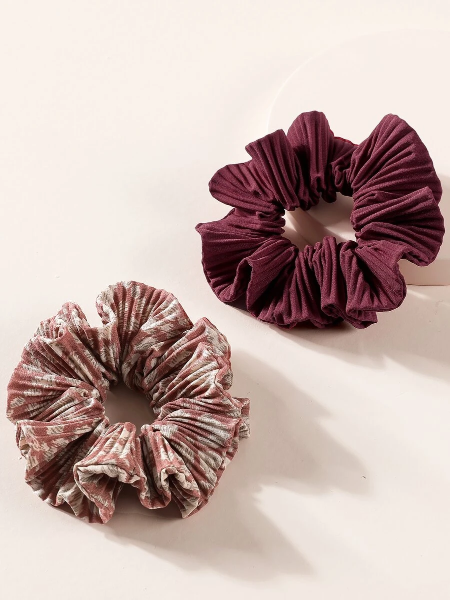 2 piezas gomas de pelo con dibujo - Burdeos - Ver 1