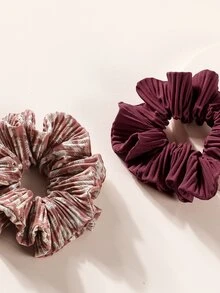 2 piezas gomas de pelo con dibujo - Burdeos - Ver 2