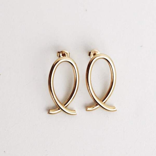 

Minimalist Metal Earrings, Gold