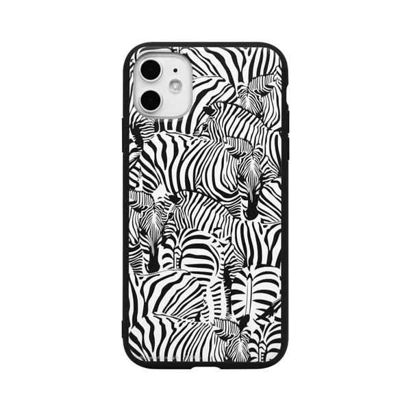 

Zebra Pattern iPhone Case, Black and white