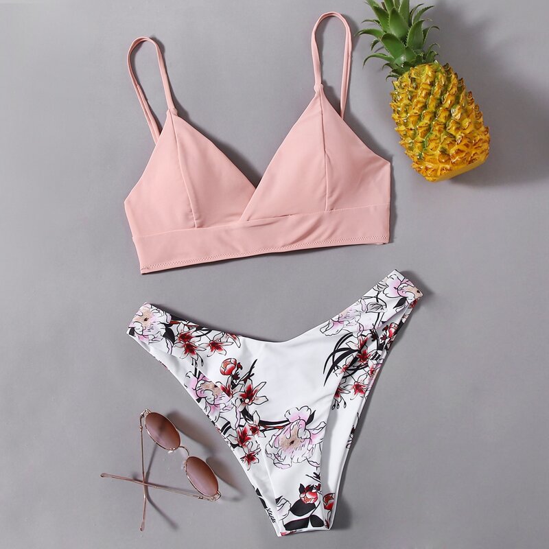 

Floral High Leg Bikini Swimsuit, Multicolor