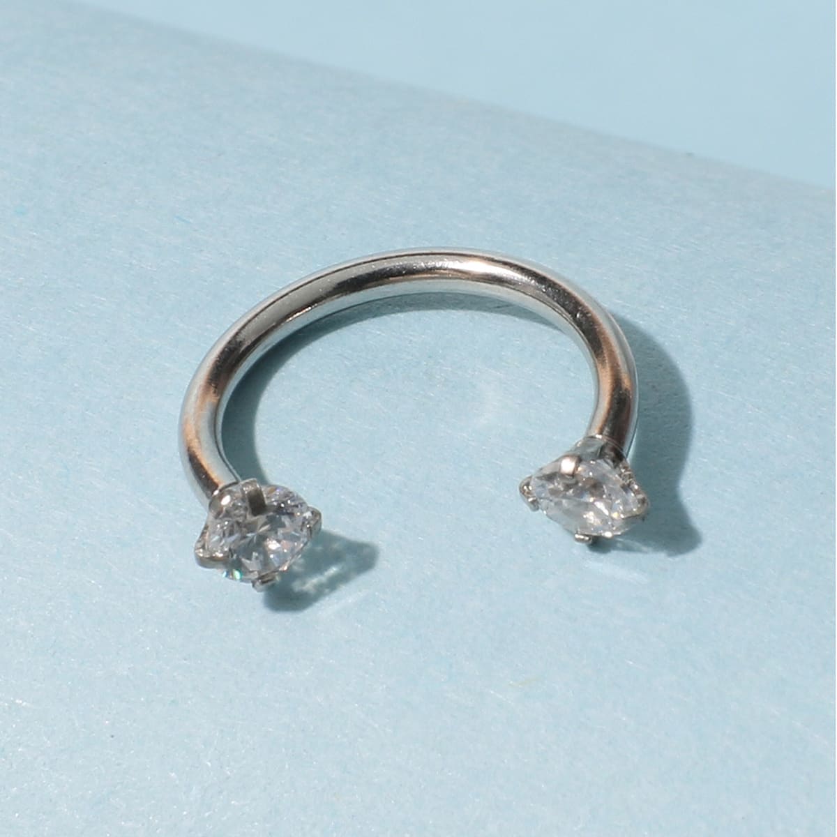 

1pc Rhinestone Nose Ring, Silver