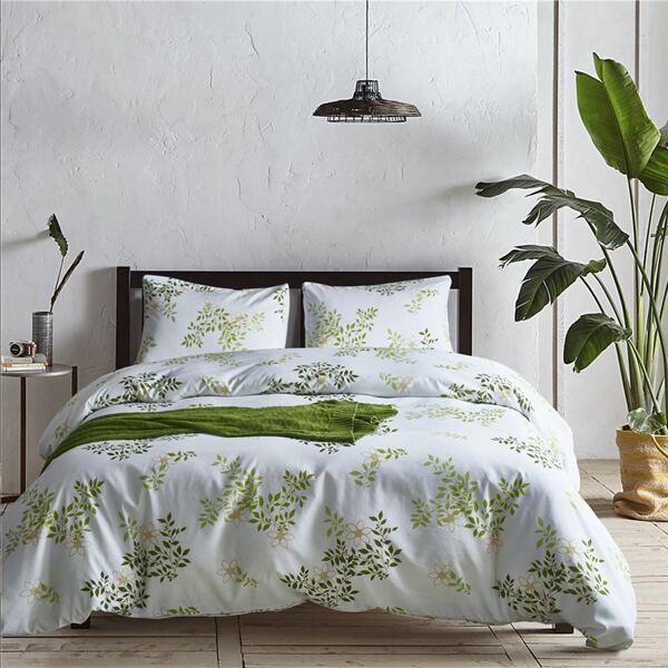 

Plants Print Duvet Cover Set Without Filler, Multicolor