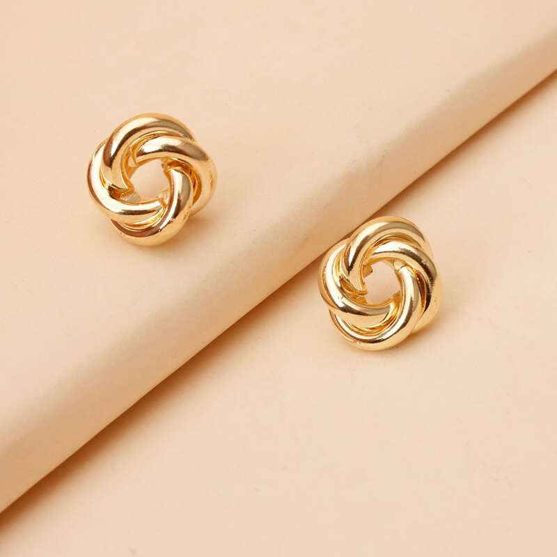 

Twist Stud Earrings, Gold