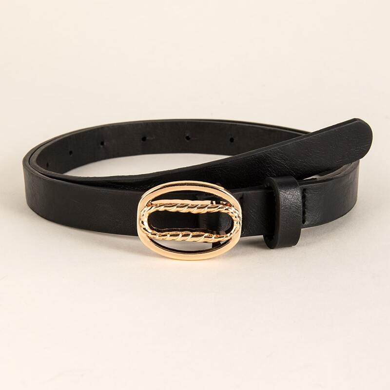 

Metal Buckle Belt, Black