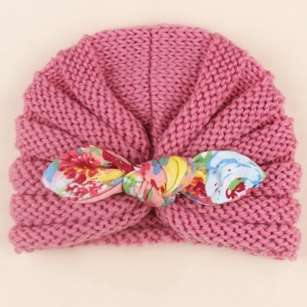 

Baby Bow Knot Turban Hat, Watermelon pink