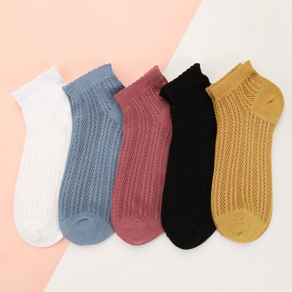 

5pairs Minimalist Ankle Socks, Multicolor