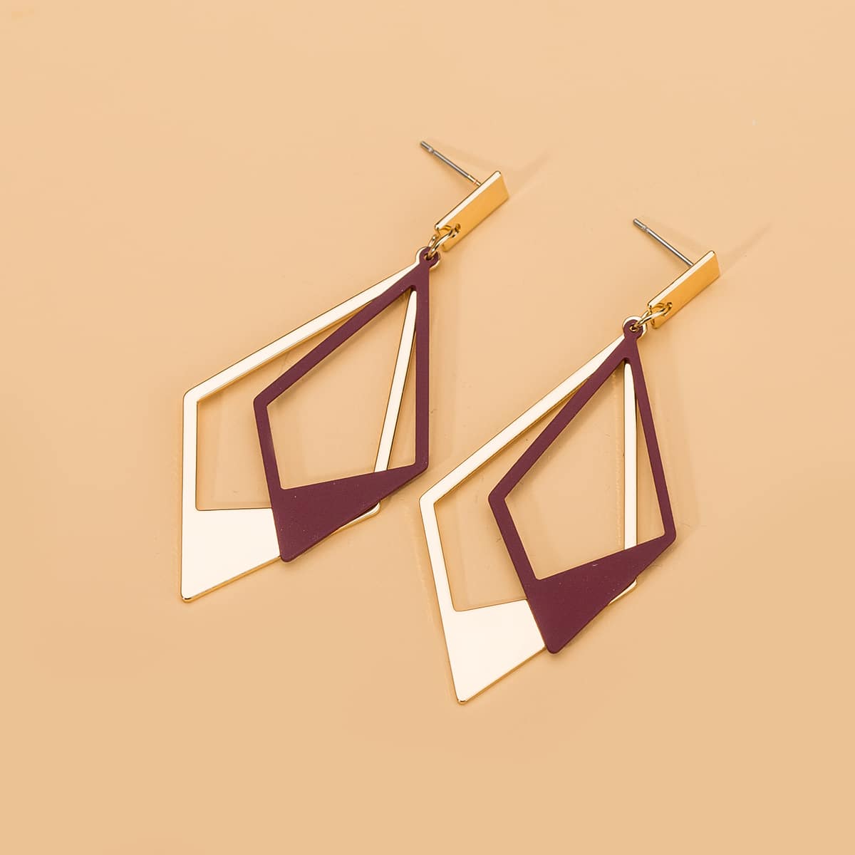 

Layered Geo Drop Earrings, Multicolor