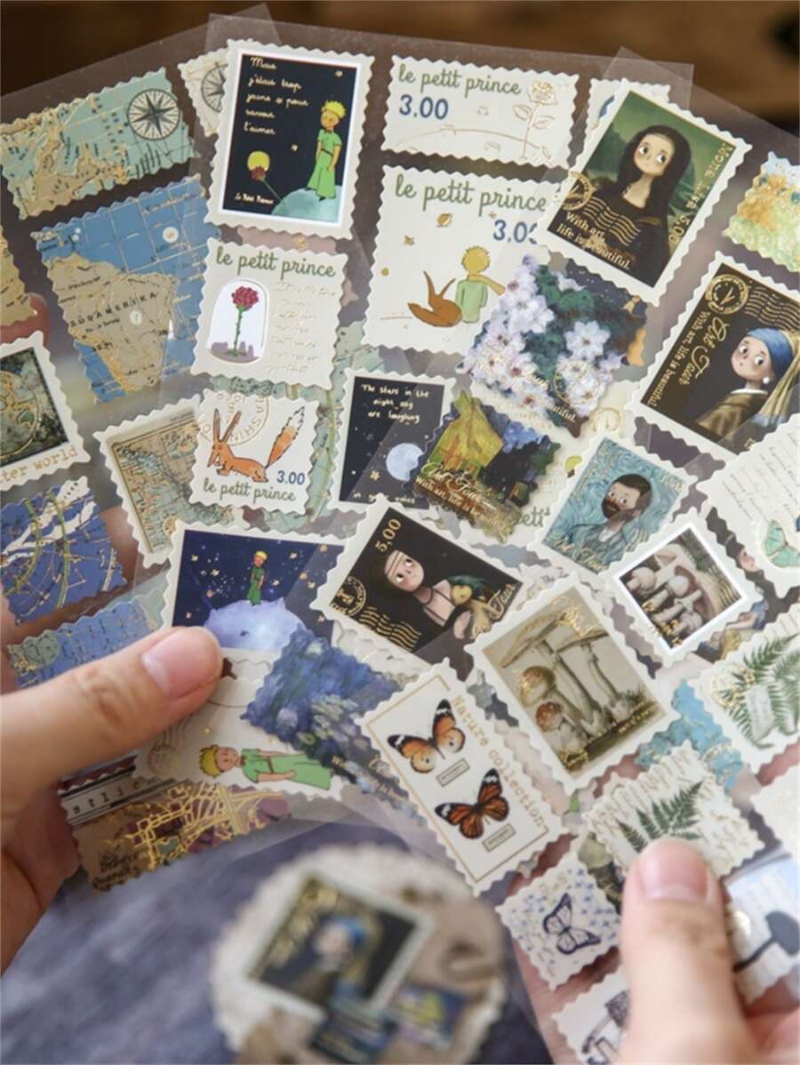 2シート ミックスパターン ランダム ステッカー - マルチカラー - チェックする 1