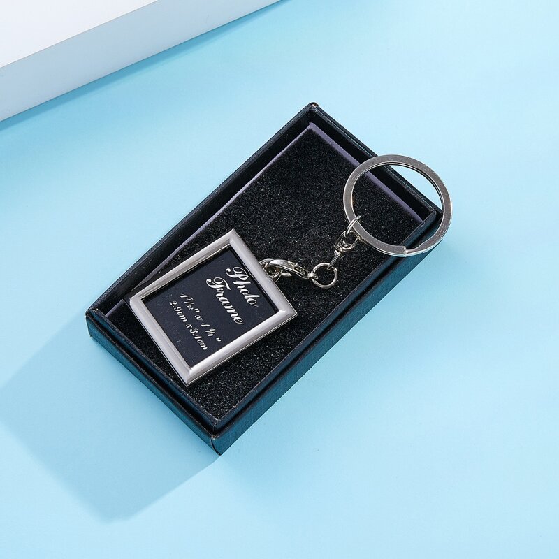 

Mini Picture Frame Charm Keychain, Silver