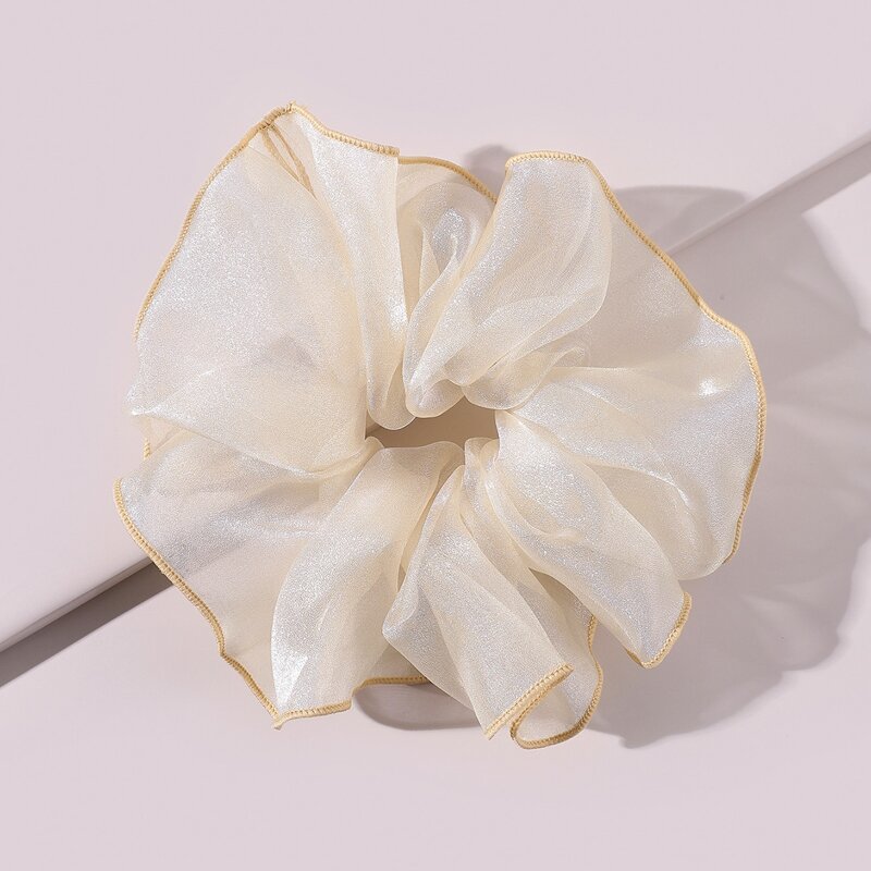 

Contrast Trim Scrunchie, Beige