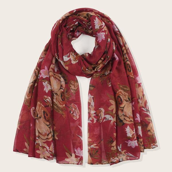 

Flower Print Scarf, Multicolor