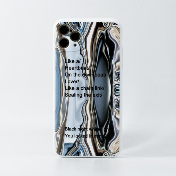

Letter Graphic Marble Pattern iPhone Case, Multicolor