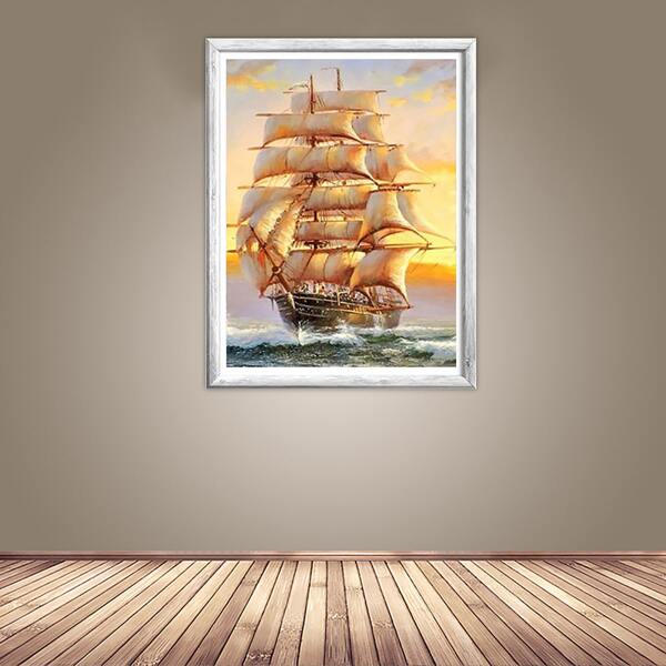

Sailboat Print Diamond Painting Without Frame, Multicolor
