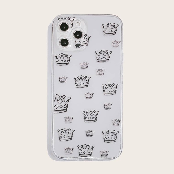 

Crown Pattern Clear iPhone Case