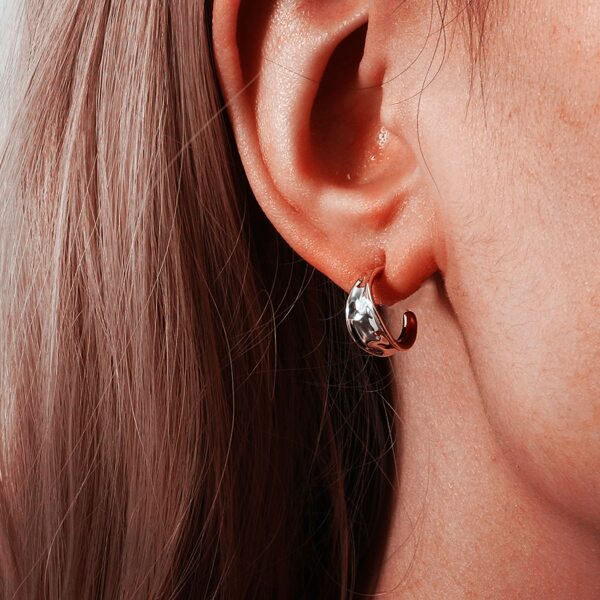 

Minimalist Open Hoop Earrings, Silver