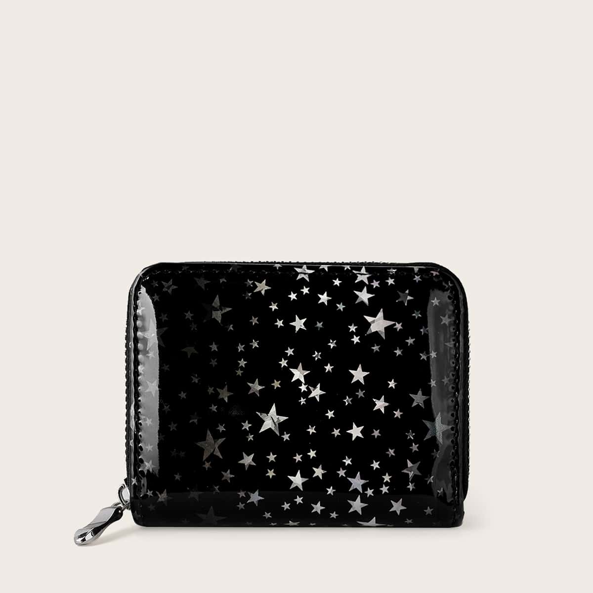 

Star Zip Around Purse, Black