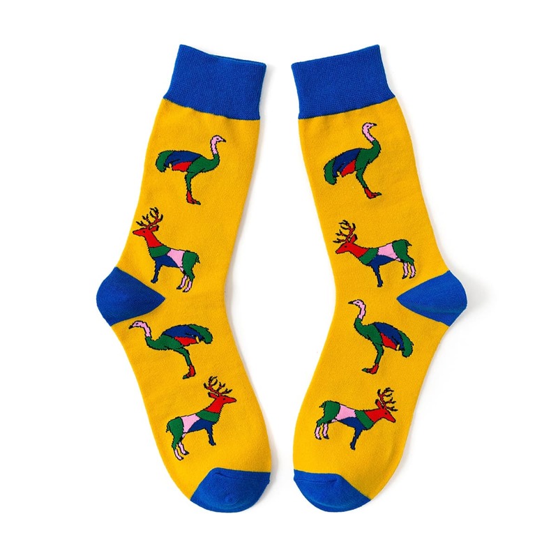 

1pair Animal Pattern Socks, Yellow