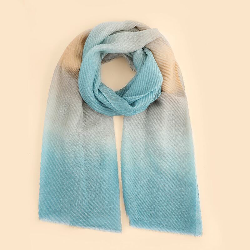

Ombre Pleated Scarf, Baby blue