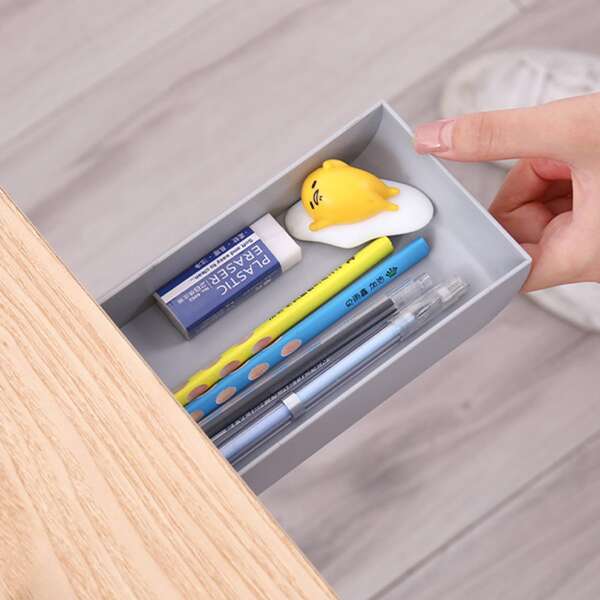 

1pc Drawer Storage Box, Grey