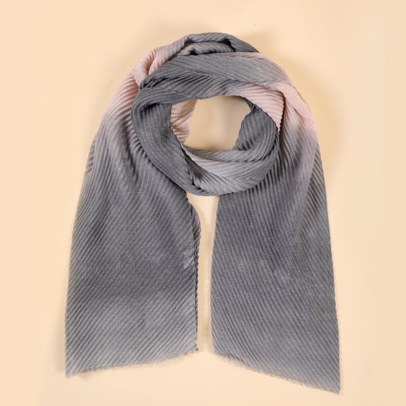 

Ombre Pleated Scarf, Light grey