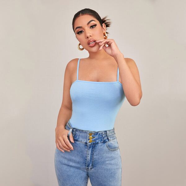 

Solid Skinny Cami Top, Baby blue