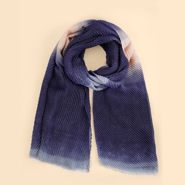 

Ombre Pleated Scarf, Blue